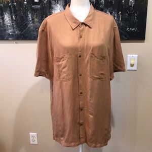 OSKLEN Button Front and Pockets Short Sleeves Collared Shirt Viscose/Hemp-Size L